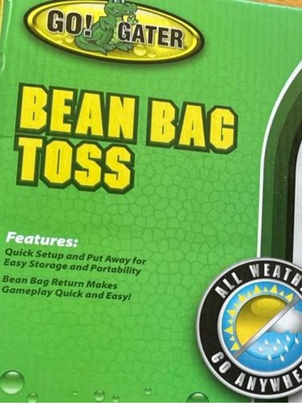 Bean Bag Toss Cornhole Game - Green and Black Portable NWT
